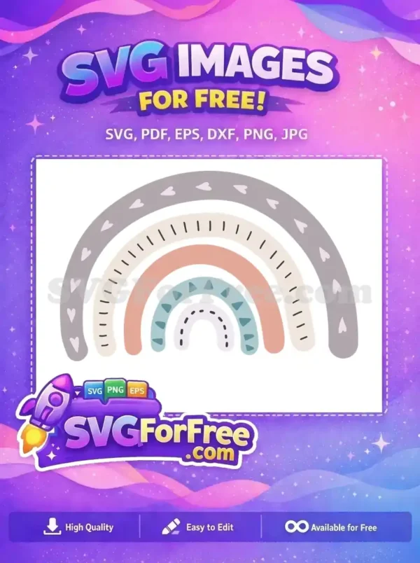 Free Hearts Detailing Free Rainbow Pastel Colors T shirt Free SVG