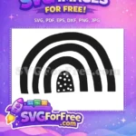 Free Black Rainbow Arches Free Polka Dot Pattern T-shirt Free SVG - Instant Download