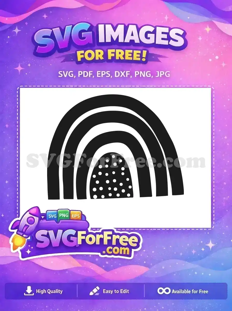 Free Arched Rainbow Free Polka Dots T shirt Designs Free SVG