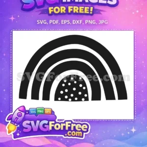 Free Black Arched Lines Free Polka Dots Rainbow Free SVG