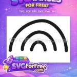 Free Boho Rainbow Arches Free Minimalist T shirt Free SVG - Instant Download