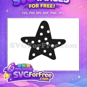 Free Black Starfish White Spots Free Ocean T-shirt Free SVG