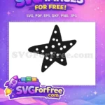 Free Black Starfish Free White Dots Sea Free SVG - Instant Download