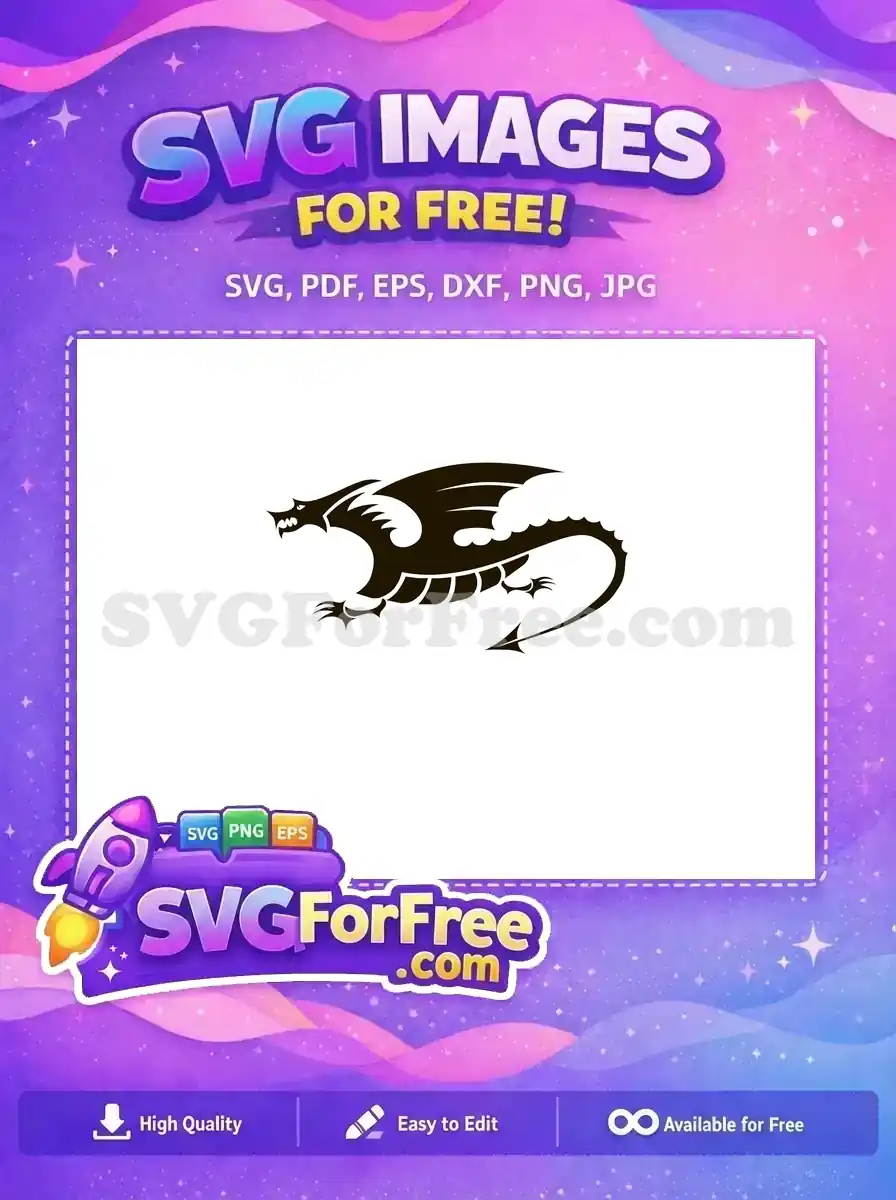 Free Fierce Dragon Silhouette Free T shirt Designs Myth Free SVG