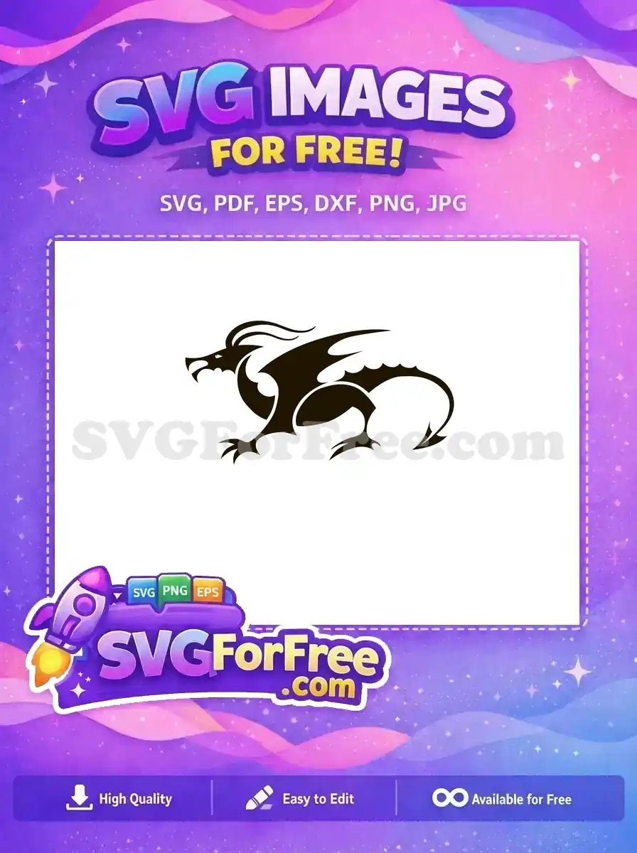 Free Black Silhouette Dragon Free T shirt Designs Free SVG