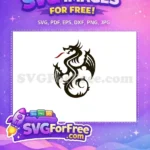 Free Tribal Dragon Silhouette Free Red Tongue T shirt Free SVG - Instant Download