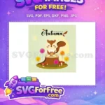 Free Autumn Squirrel Holding Acorn Free T shirt Designs Free SVG - Instant Download