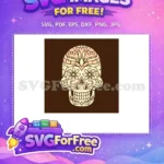 Free Floral Eye Sockets Free Skull Head T shirt Designs Quotes Free SVG - Instant Download