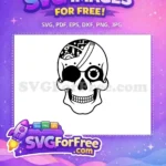 Free Steampunk Skull Free Eye Patch T shirt Free SVG - Instant Download