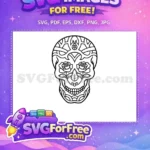 Free Floral Eye Sockets Free Sugar Skull T shirt Designs Quotes Free SVG - Instant Download