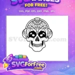 Free Musical Note Eyes Free Artistic Headphone Skull Dia de los Muertos Free SVG - Instant Download