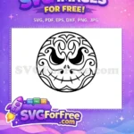 Free Black Line Jack Free Skellington Face Halloween Free SVG - Instant Download