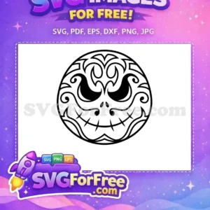 Free Black Line Jack Free Skellington Face Halloween Free SVG