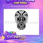 Free Ornate Floral Free Sugar Skull T shirt Free SVG - Instant Download
