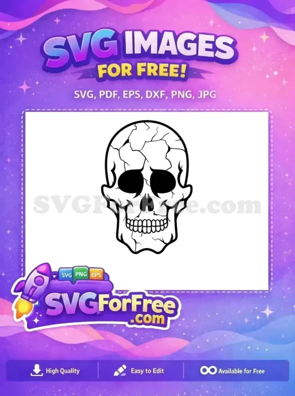 Free Cracked Skull Free Halloween T shirt Designs Quotes Free SVG