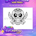 Free Skull Flower Free Hearts T shirt Designs Quotes Free SVG - Instant Download