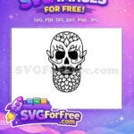 Free Floral Mustache Free Beard T shirt Designs Free SVG - Instant Download
