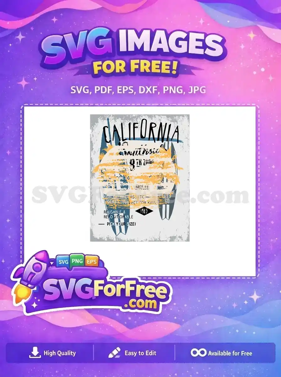 Free California Surfboards Free Southside 9th Zone 1985 Free SVG