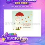 Free Autumn Sheep Umbrella Free T shirt Designs Quotes Free SVG - Instant Download