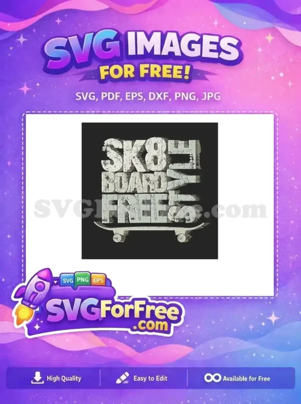 Free Distressed Skateboard Free Graphic Sk8 Board Free SVG