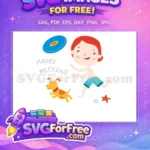 Free Redhead Boy Free Frisbee Happy Weekend Free SVG - Instant Download