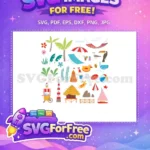 Free Summer Vacation Free Beach Elements T shirt Designs Free SVG - Instant Download