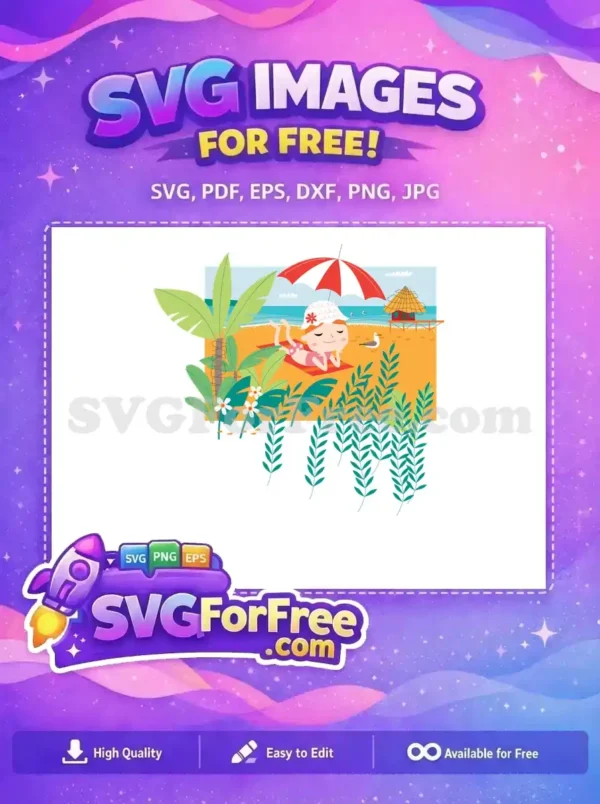 Free Girl Beach Hat Free Palm Trees T shirt Designs Quotes Free SVG