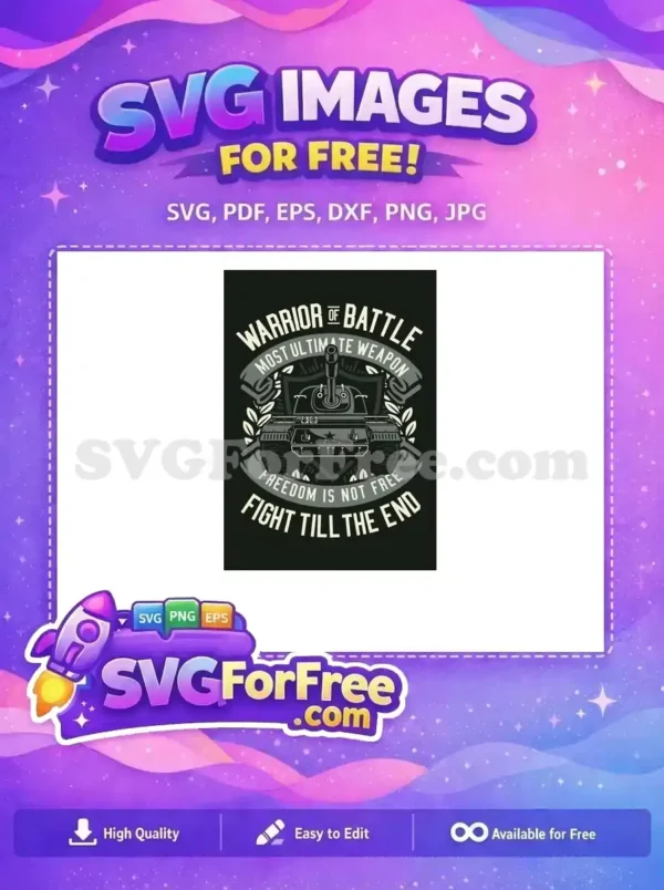 Free Tank Silhouette Free Warrior Battle T shirt Free SVG