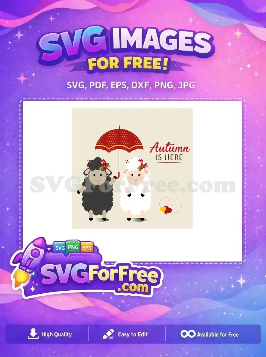 Free Mushroom Beret Sheep Free Autumn Umbrella Scene Free SVG