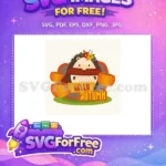 Free Autumn Hedgehog Pumpkins Free Scarf Hello Autumn Free SVG - Instant Download