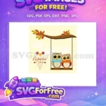 Free Scarfed Owls Couple Free Autumn Swing T-shirt Free SVG - Instant Download