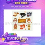 Free Autumn Animals Free Cute Face Woodland Free SVG - Instant Download