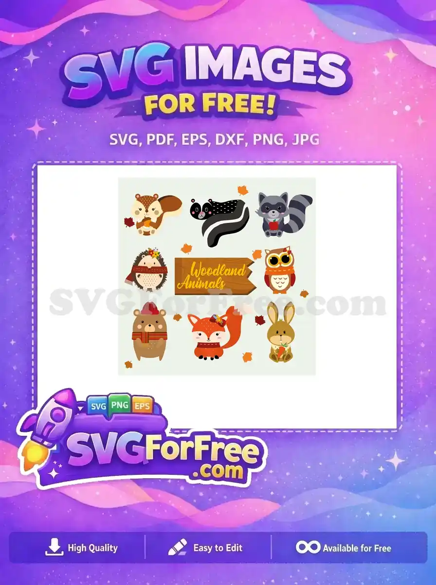 Free Autumn Animals Free Cute Face Woodland Free SVG