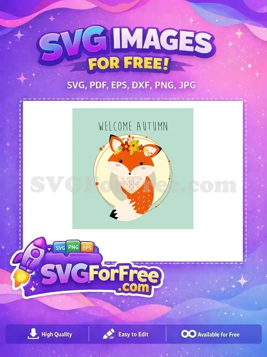 Free Cute Fox Flowers Free Autumn T-shirt Designs Free SVG