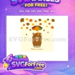 Free Smiling Bear Flowers Free Autumn Umbrella T shirt Free SVG - Instant Download