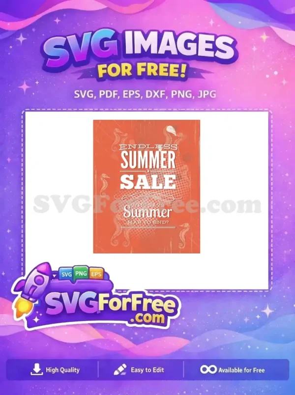 Free Seahorse Design Free Summer Sale T shirt Free SVG