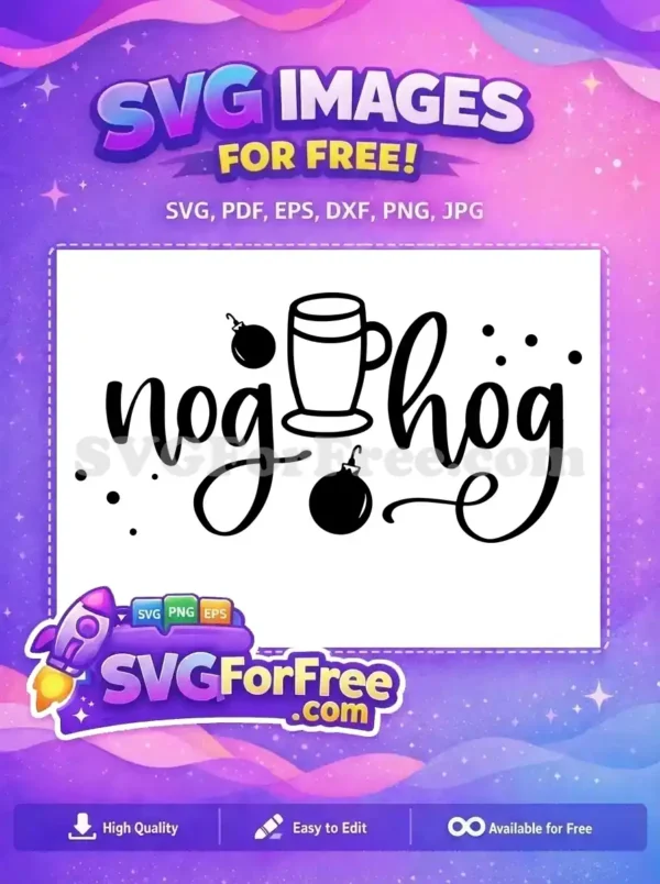 Free Nog Hog Ornament Free Mug Design Christmas Free SVG
