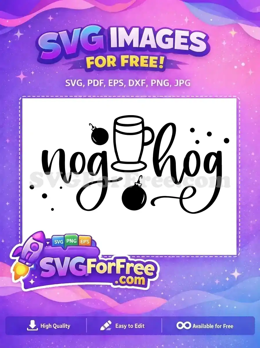Free Nog Hog Ornament Free Mug Design Christmas Free SVG