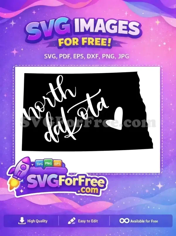 Free North Dakota State Free Cursive Font T shirt Free SVG