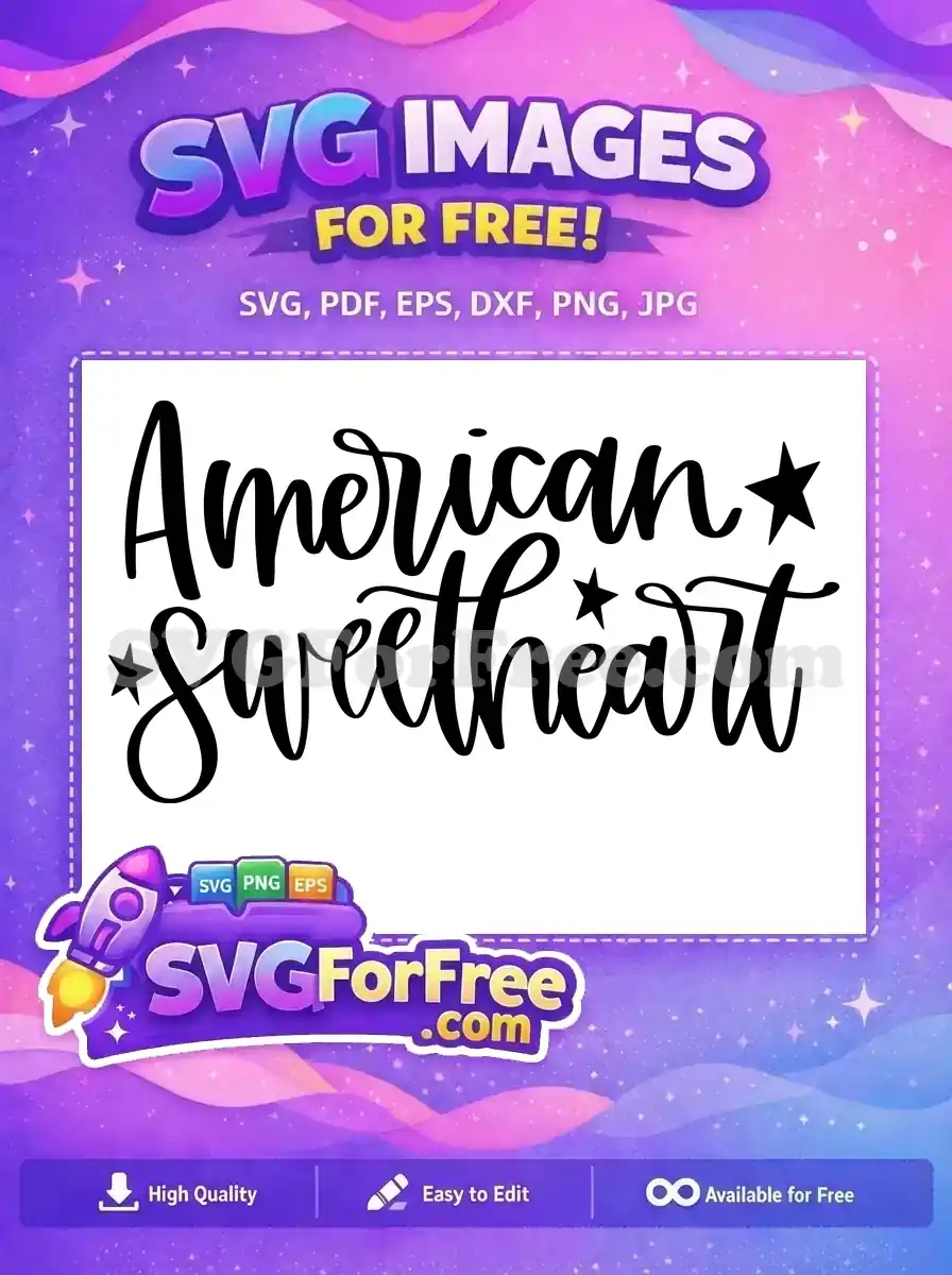 Free Patriotic Stars Free American Sweetheart T shirt Free SVG