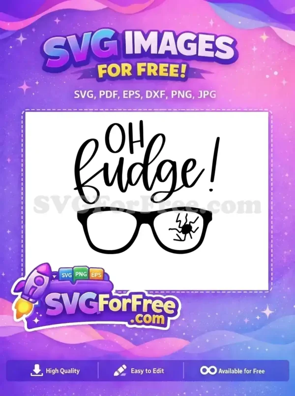 Free Oh Fudge Quote Free Broken Glasses A Christmas Free SVG