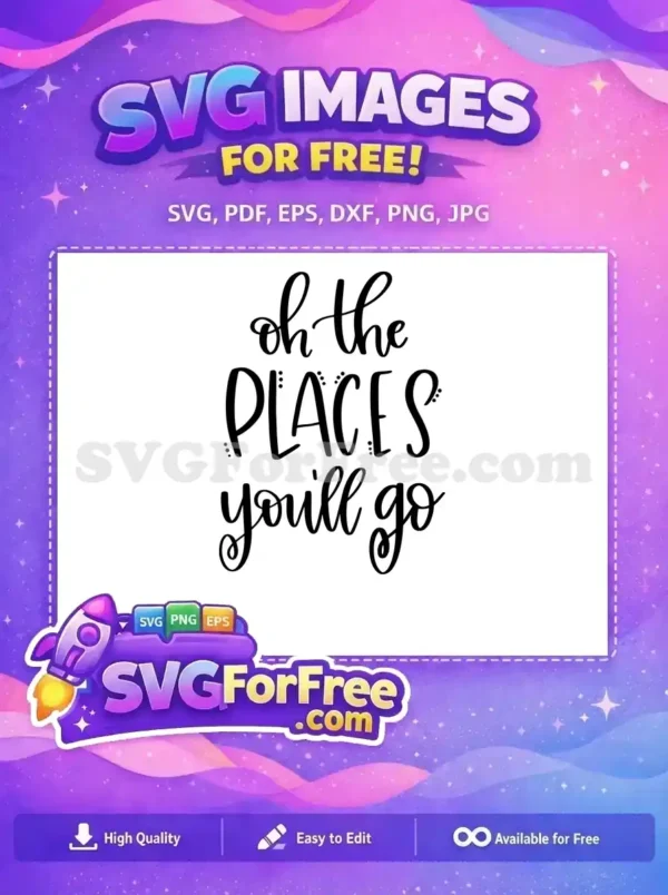 Free Black Script Free Dots Oh The Places Free SVG