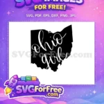 Free Ohio State Outline Free Girl Script T-shirt Free SVG - Instant Download