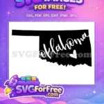 Free Oklahoma State Outline Free Heart T shirt Quotes Free SVG - Instant Download