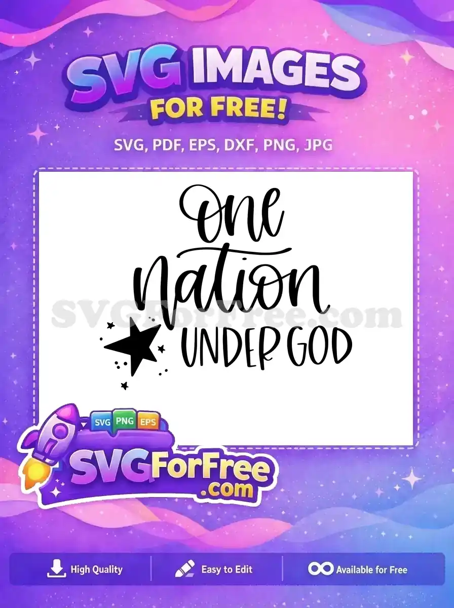 Free Patriotic One Nation Free Under God T-shirt Free SVG