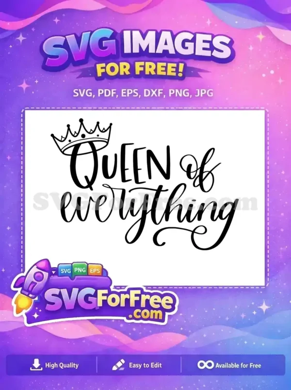 Free Crown Design Free Queen Text T shirt Free SVG