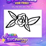 Free Black Outline Rose Free Elegant Floral T shirt Free SVG - Instant Download