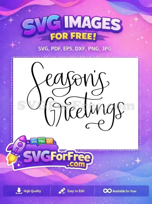 Free Calligraphic Season’s Free Greetings T Shirt Free SVG Free Calligraphic Season's Free Greetings T Shirt Free SVG
