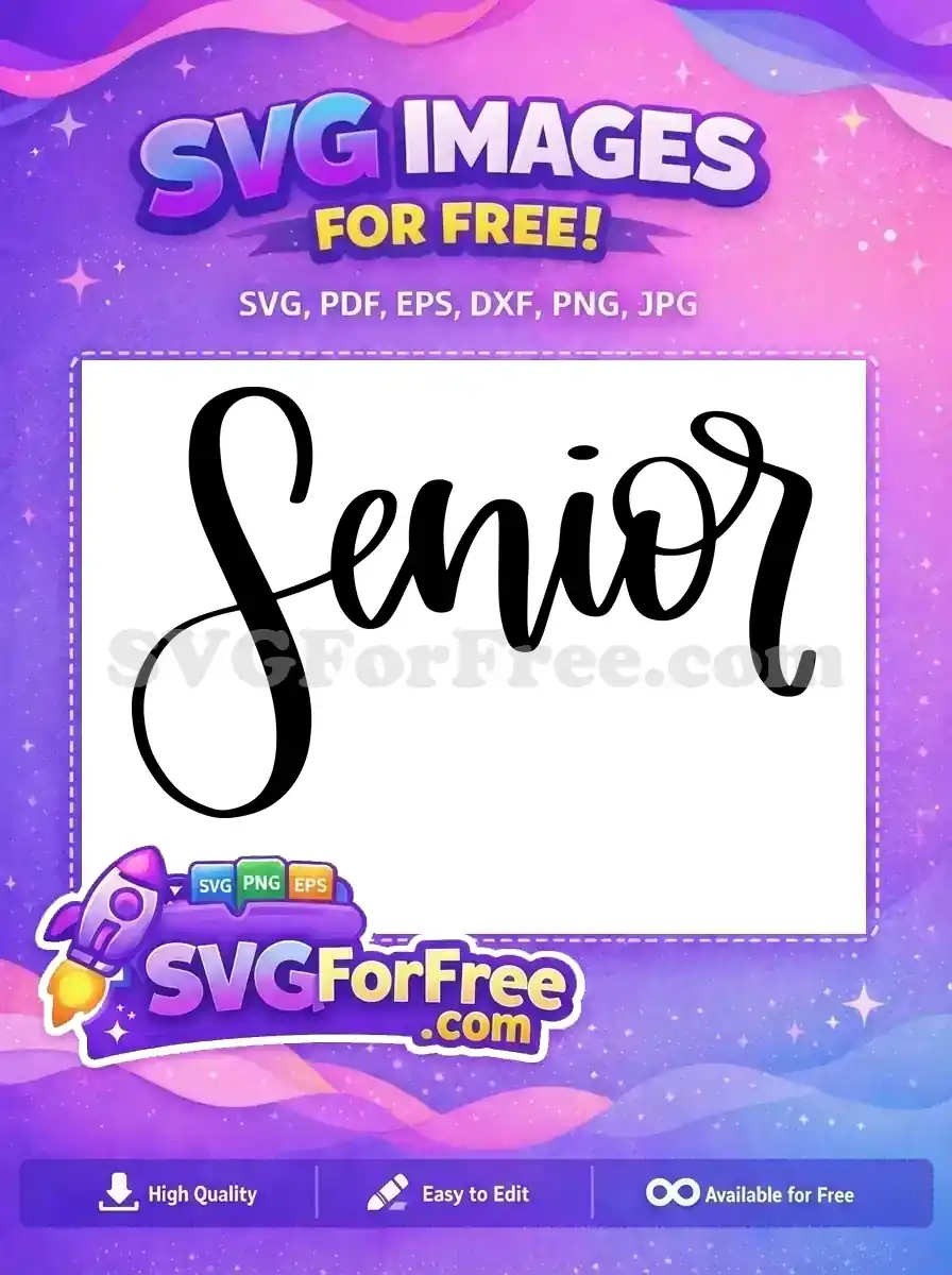 Free Calligraphy Font Free Class of Senior T-shirt Free SVG