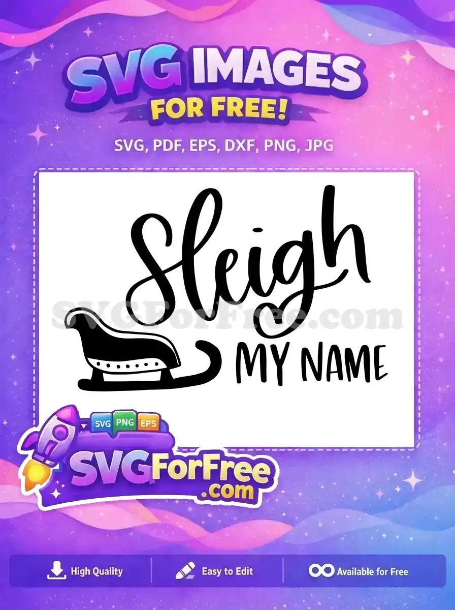 Free Sleigh Silhouette Free Calligraphy Sleigh My Name Free SVG